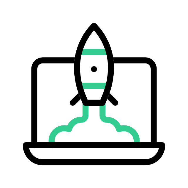 Icono animado de lanzamiento de proyectos